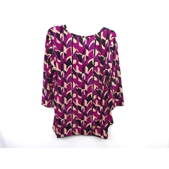 M.K .M Designs Womens Blouse Size XL 3/4 Sleeve V-Neck - Picture 6 of 6